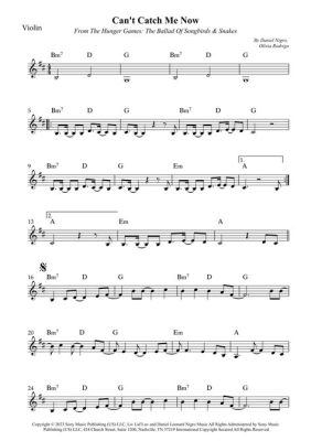 can't catch me now violin sheet music How does the concept of can't catch me now relate to the idea of self-preservation in literature and music?